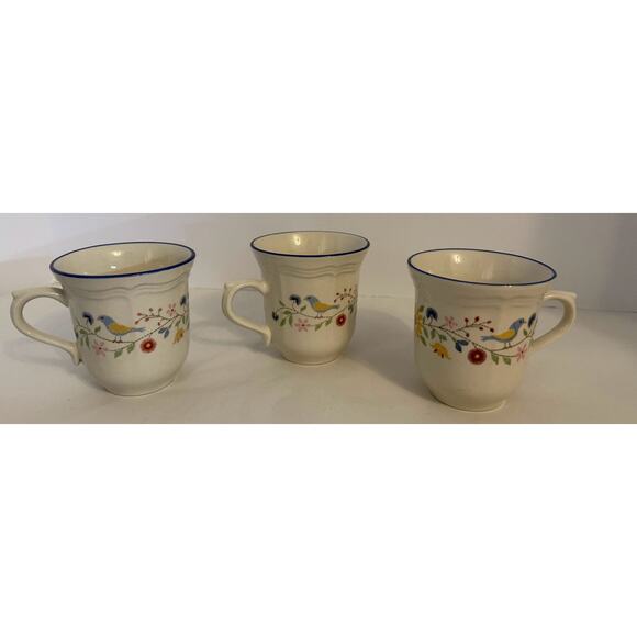 BrickOven Stoneware Heritage Mugs Bird & Floral Design (Set of 3) - Picture 5 of 5